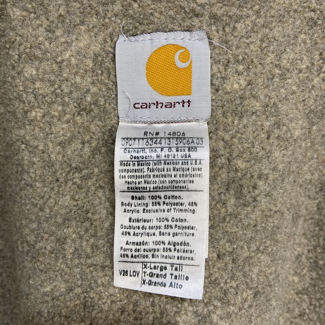 carhartt カーハート ダックベスト V26 カーキ ボアライナー XL
