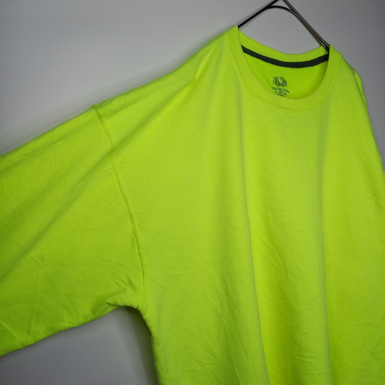 フルーツオブザルーム　クルーネック　スウェット　無地トレーナー　太アーム　2XL