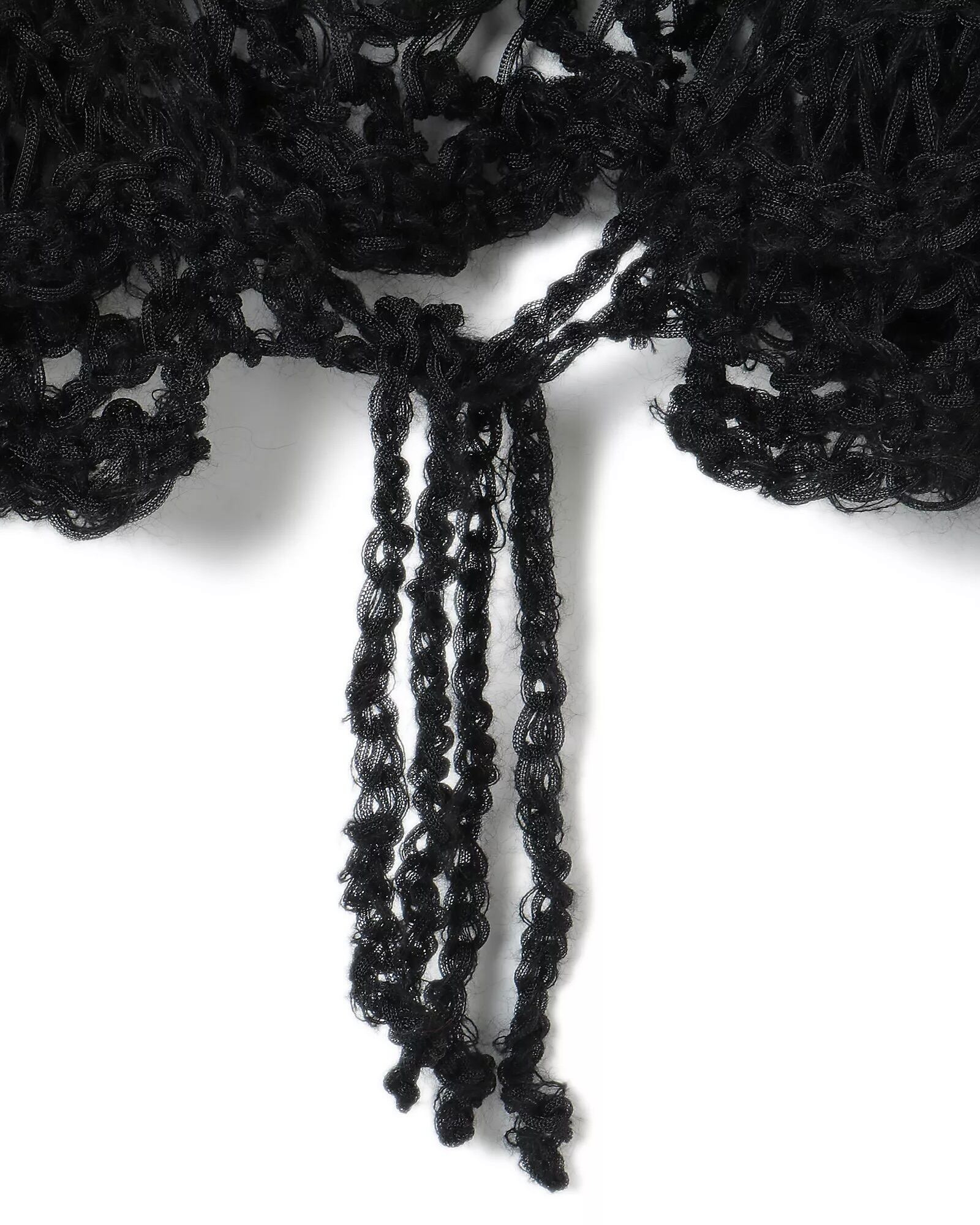 ODAKHA malamute フラワーハンドメイドニットボレロ 黒 ODAKHA malamute フラワーハンドメイドニットボレロ 黒