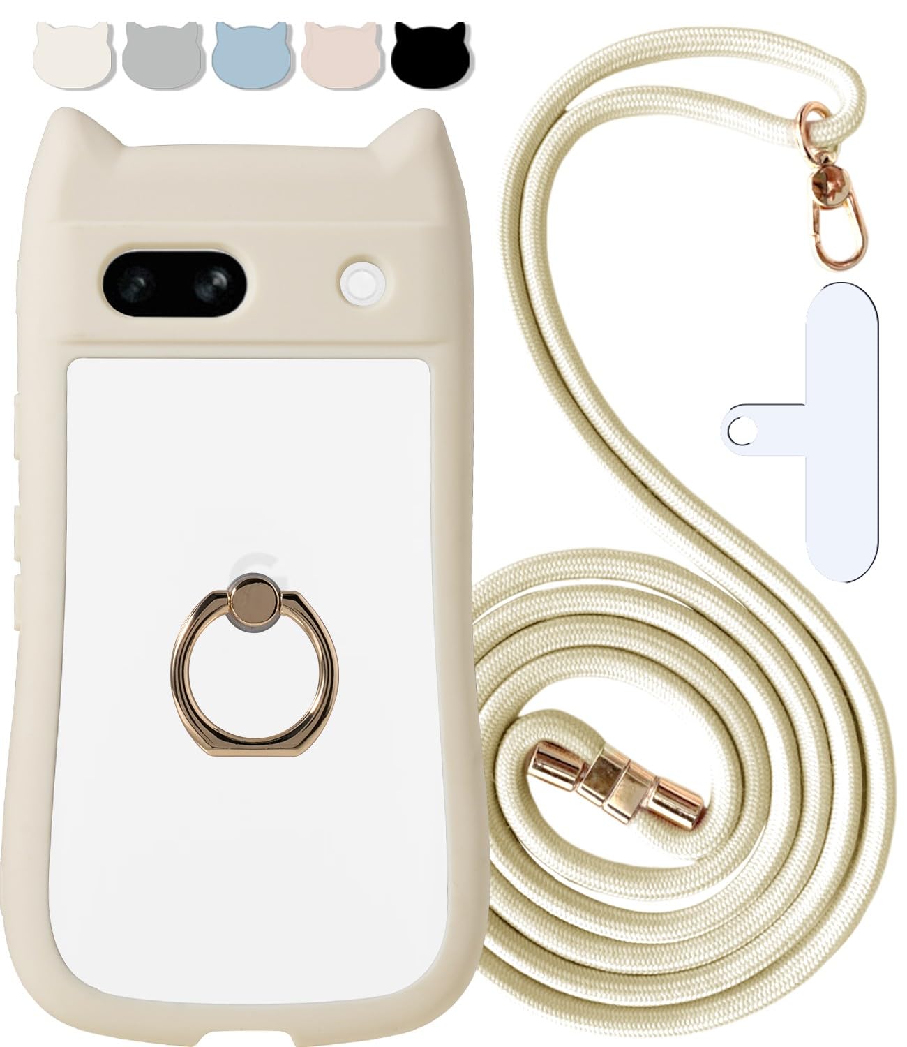 shinyle ケース 対応 グーグルピクセル7a クリア 猫耳 ショルダー ストラップ付き リング付き for google pixel 7a 用の 可愛い スマホケース ショルダー おしゃれ 7A 透明 耐衝撃 韓国 携帯ケース 首掛け 肩掛け 斜めかけ ワイヤレス充電 適用googlepixel7a ねこみみ ショルダーケース カバー 滑り止め