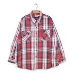 80s プレンティス USA製 ヴィンテージネルシャツ ヘビーフランネル レッドベース PRENTISS サイズXL相当 古着 @CA1478