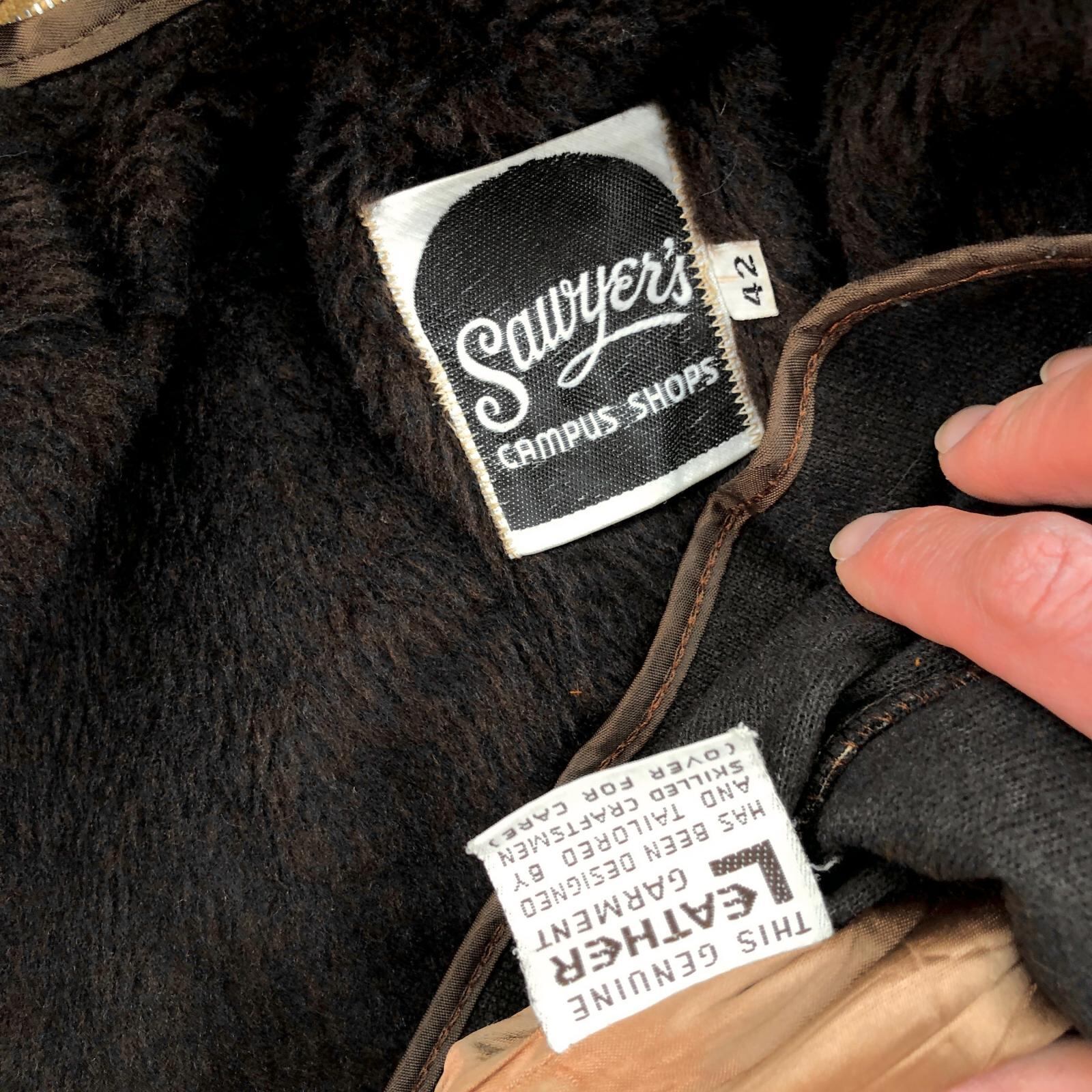 sawyer of napa シングル　レザージャケット　サイズXL インナー付 SAWYER'S CAMPUS SHOPS 70年代あたり THIS GENUINE LEATHER GARMENT