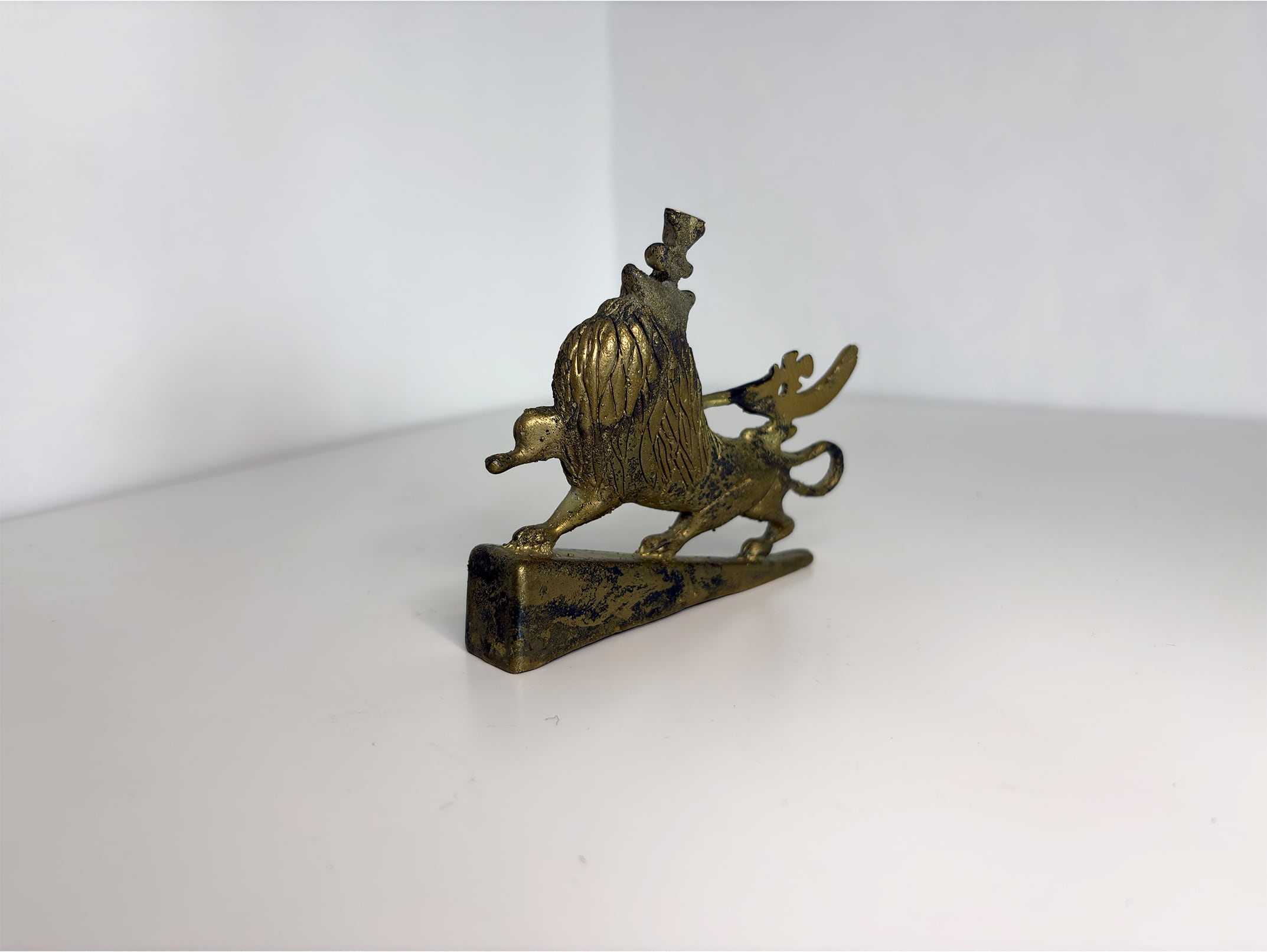 エチオピア ジュダ ライオン 金属 オブジェ (S)｜アフリカンアート