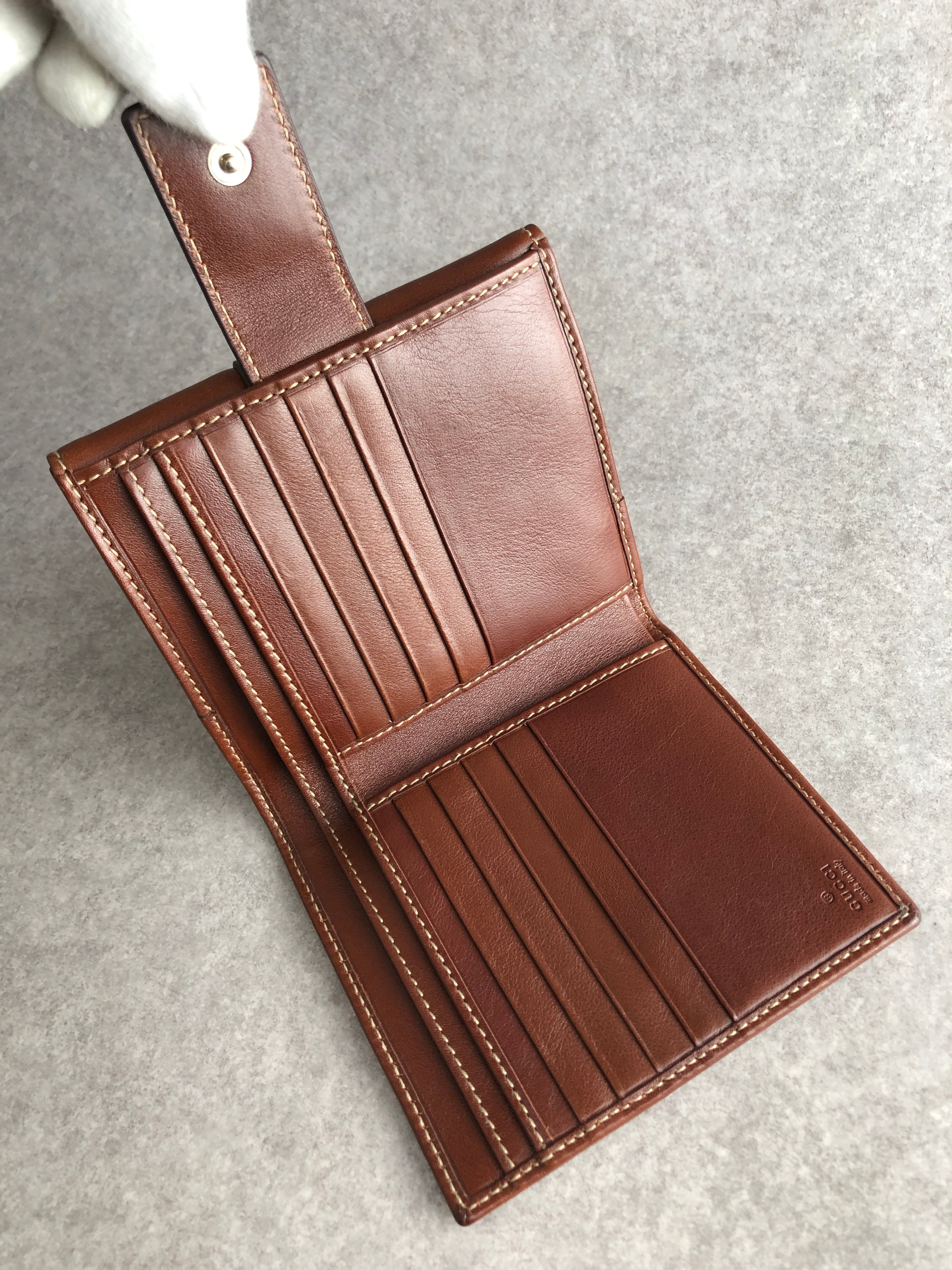 GUCCI グッチ 財布 ブラウン バンブー レザー 2つ折り vintage