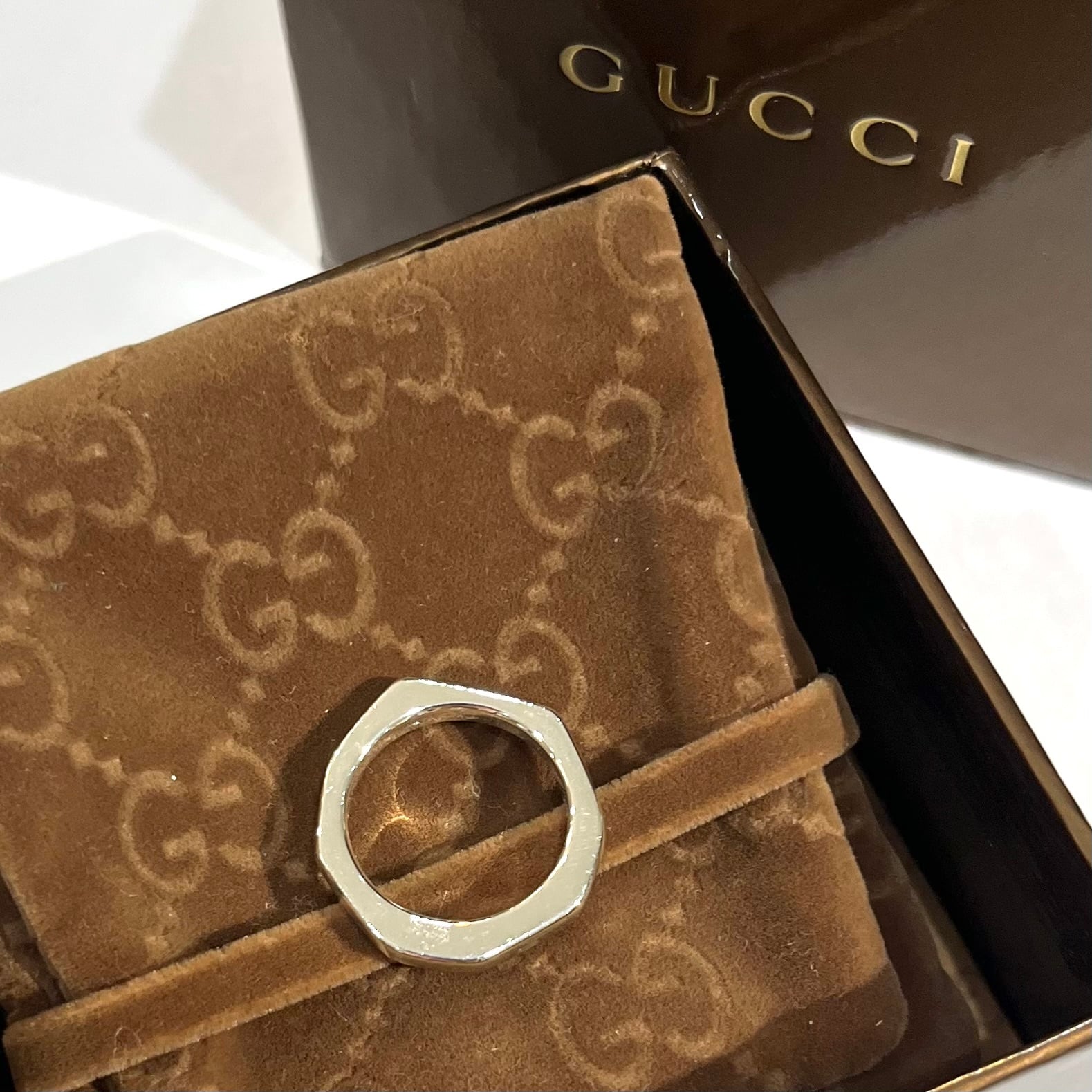 GUCCI】【12.5号】3022 VINTAGE ジオメトリック オクタゴン リング