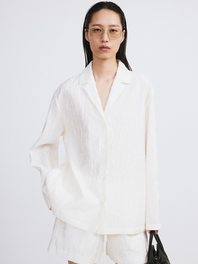 [RECTO][WOMEN] WRINKLED LOUNGE SHIRT (BEAN IVORY) 正規品 韓国ブランド 韓国通販 韓国代行 韓国ファッション レクト ウーマン 日本 店舗