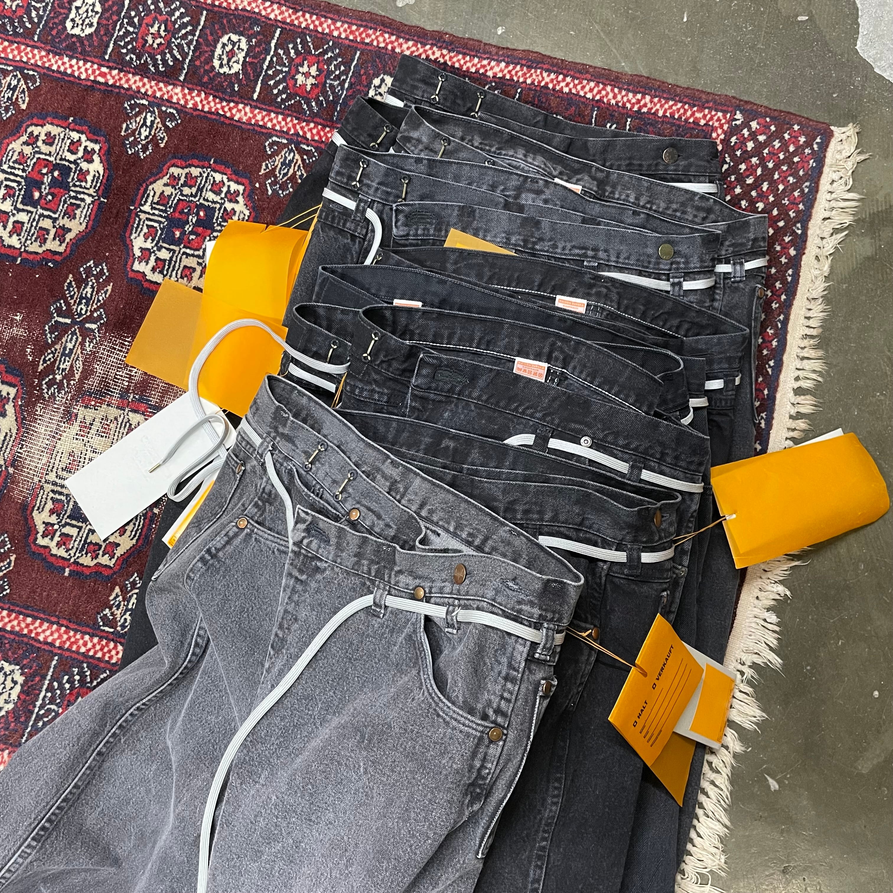 【MAISON EUREKA 】REWORK BIGGYSHORTS /ブラック MAISON EUREKA】Ex.VINTAGE REWORK BIGGY PANTS_BLACK④ | marfa store