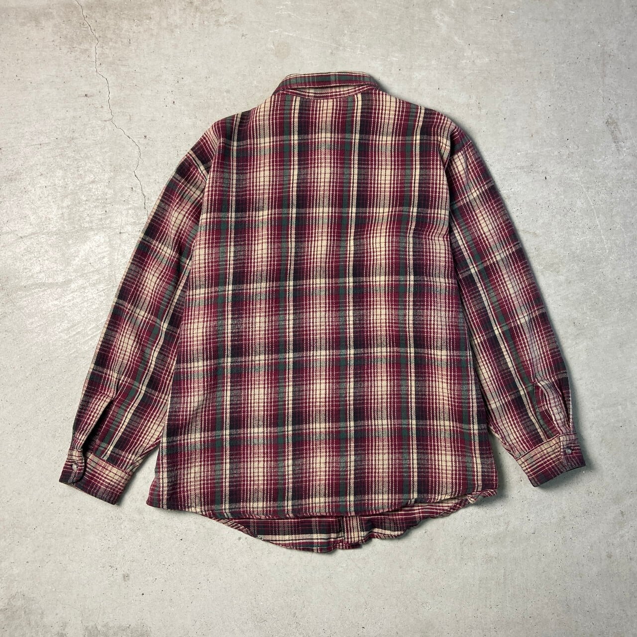 60s ビンテージ ヘビーネルシャツ マチ付き XL 黒 白 青 レア （楽天  