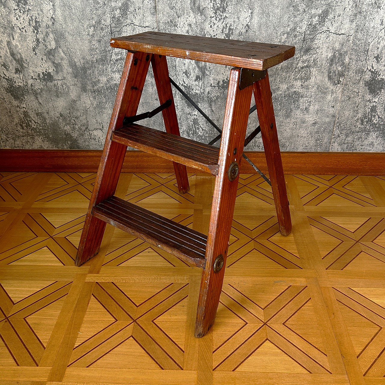 Vintage Sears Wood Step Stool Used 中古 リペア済