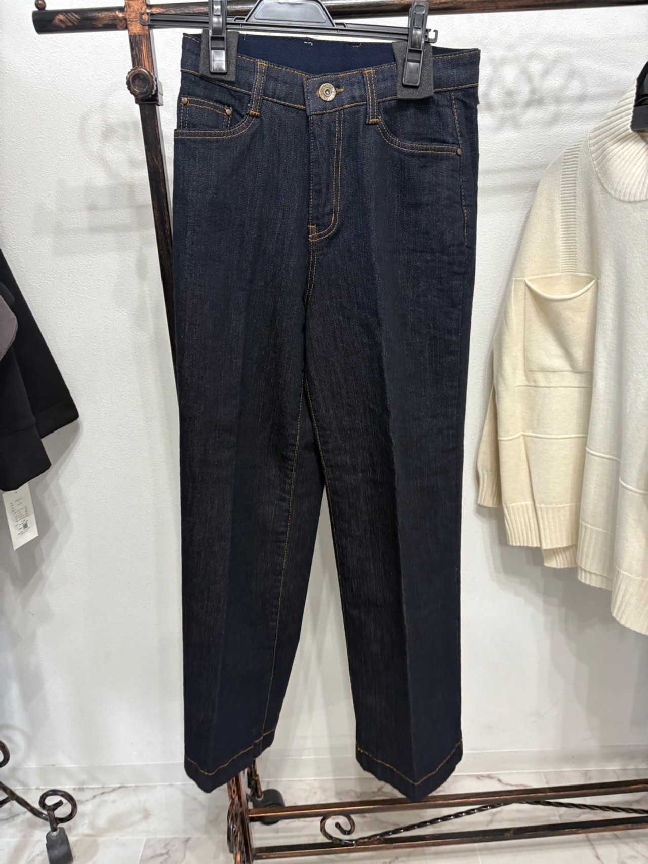 praia 裏起毛インディゴワイドデニム　25461