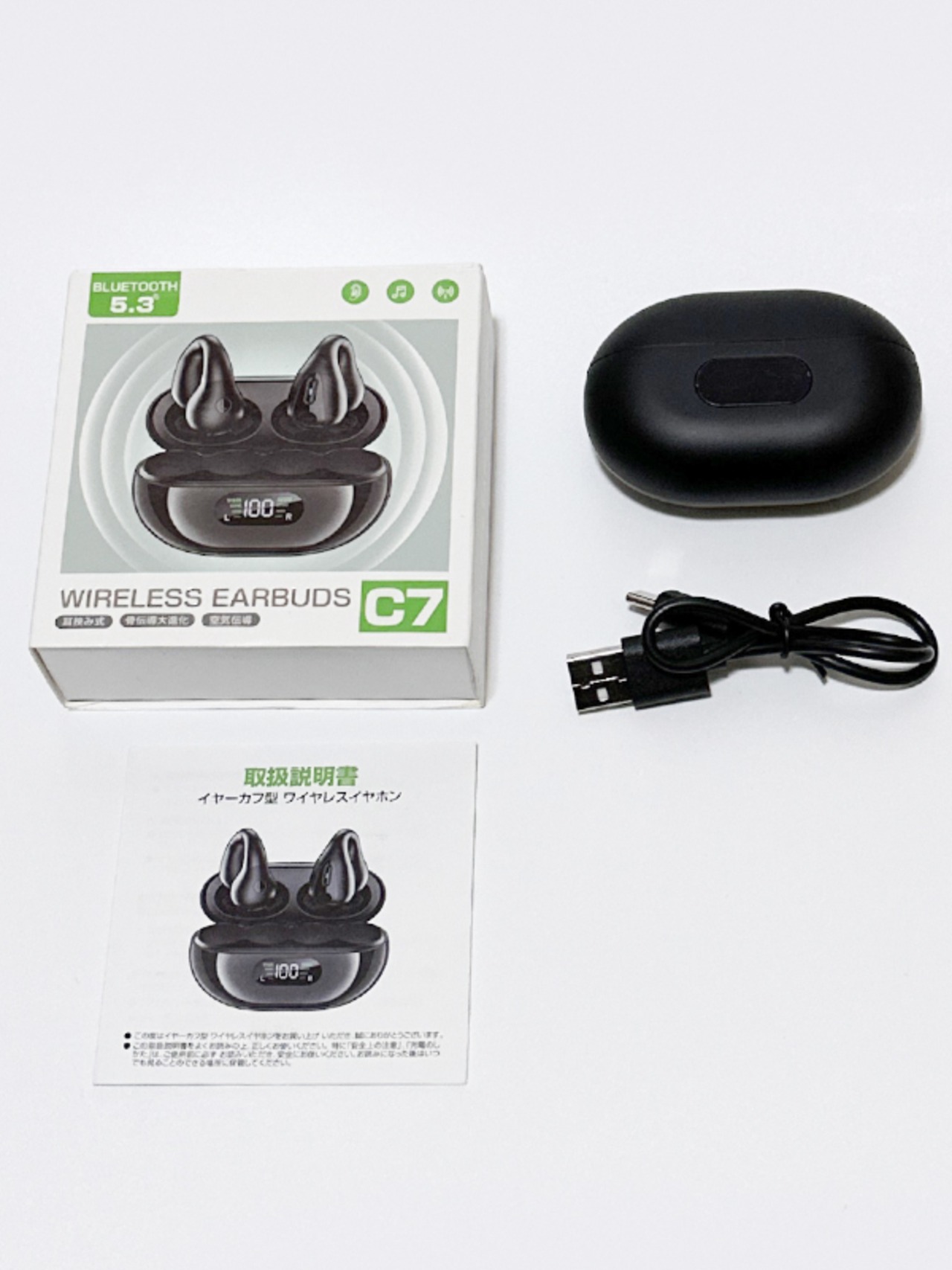 ワイヤレスイヤホン 空気伝導 Bluetooth 5.3 + EDR ENCノイズキャンセリング Hi-Fi音質 最大40時間 マイク 骨伝導