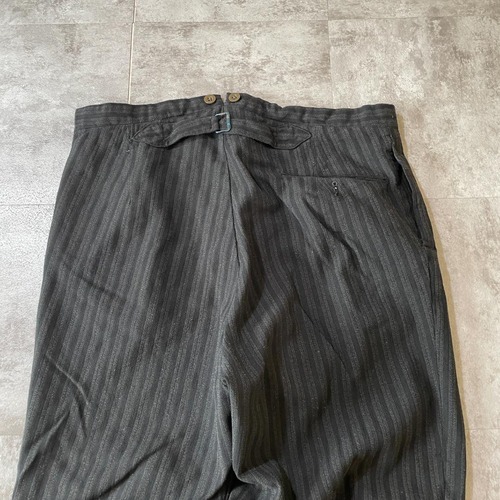 30-40s ファーマーズ ウール ストライプ ブラック パンツ W37 詳細写真9