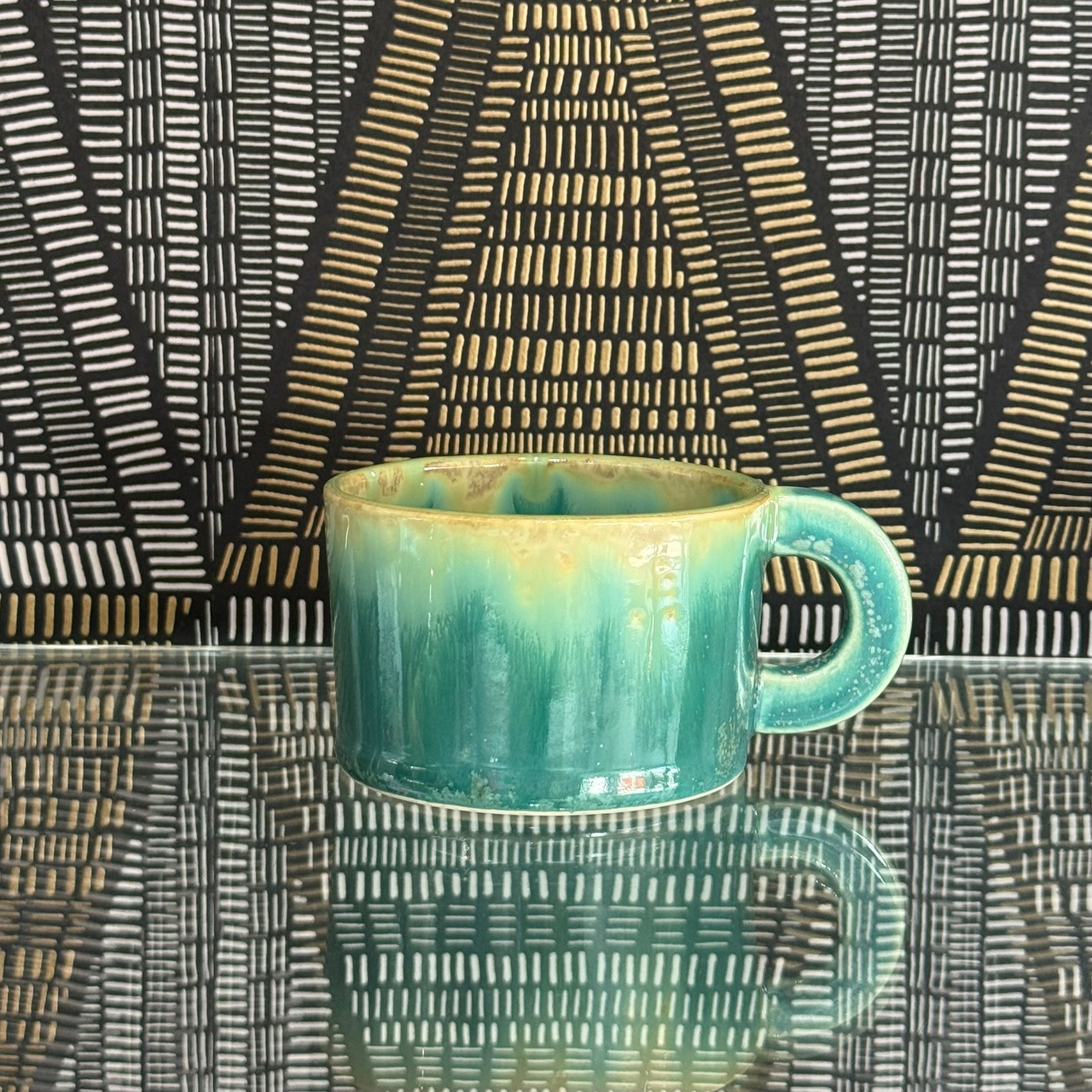 NAOKO HATA CERAMICS  Melt mug cup  M -bottle green