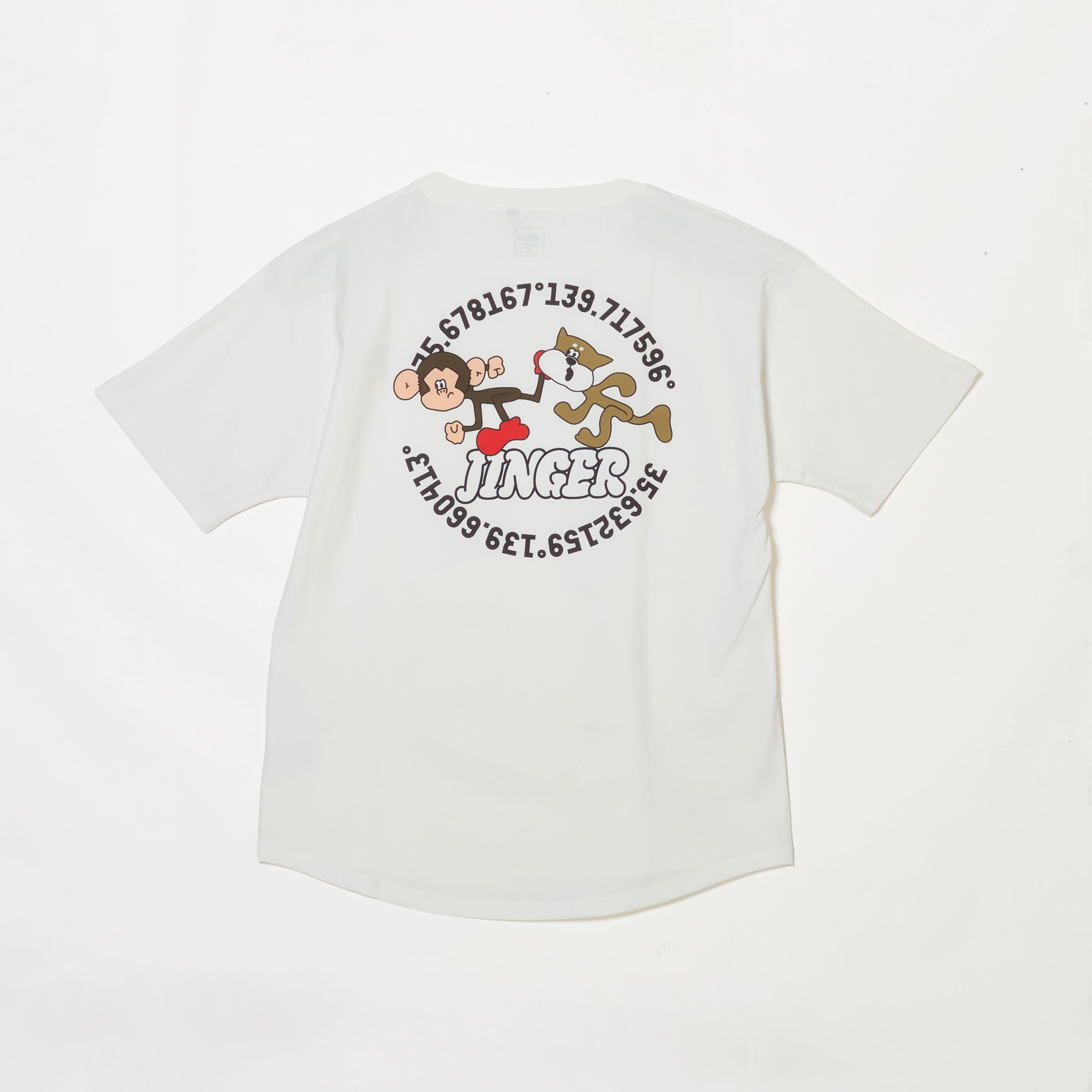 JINGER】ユニセックス ルーズフィットドルマンTシャツ【J-1053/WHT