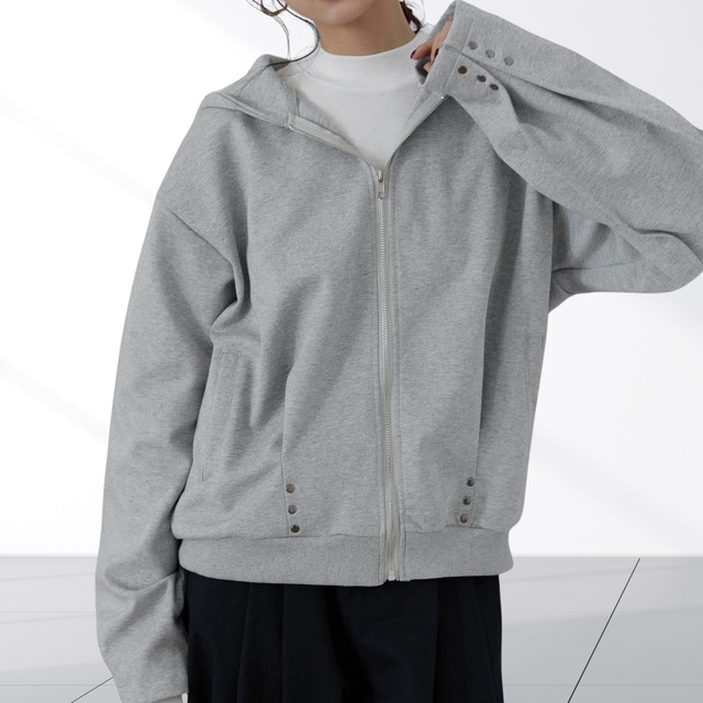 デザインスリーブリベットパーカー　0477