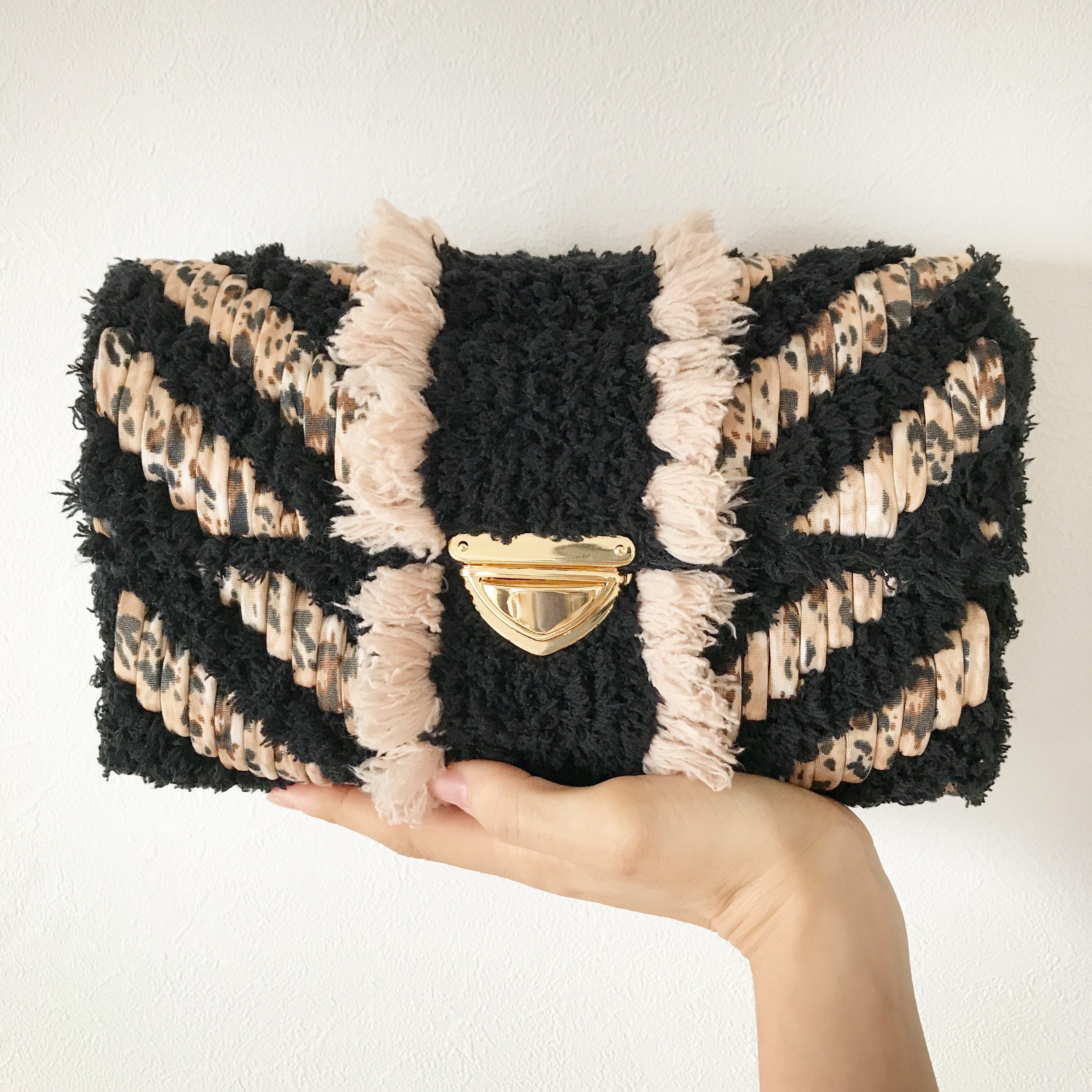 ズパゲッティ Tシャツヤーン ふわふわ もこもこ ネット編み ショルダー  