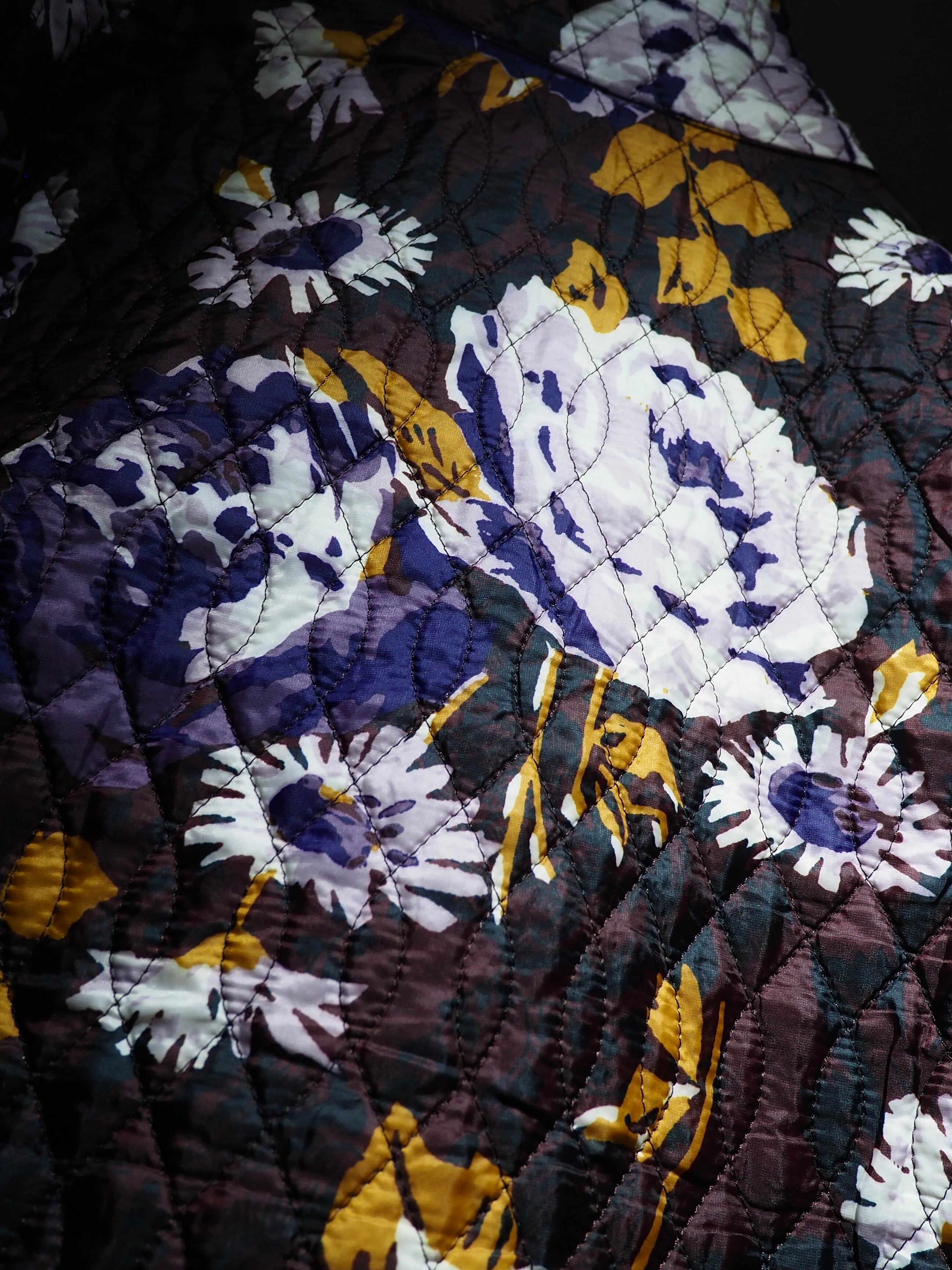 " LANDS END " Beautiful Flower full pattern Design quilting track jacket