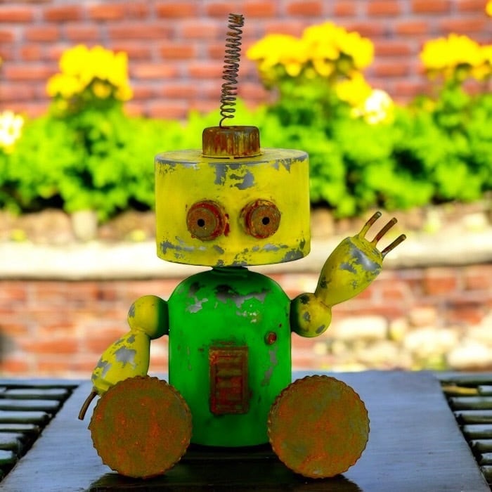 ブリキ レトロロボット / ガーデニング オーナメント オブジェ 大きな