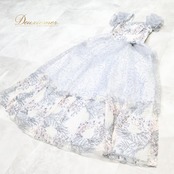 パーティドレス ワンピース ドレス グレイ系 シルバー系 Da Vistosa ドニャヴィストーサ 発表会 演奏会 パーティ 舞台 ラメ スパンコール フリル ダンス かわいい おしゃれ エレガント ウエディング クラシック スタイリッシュ