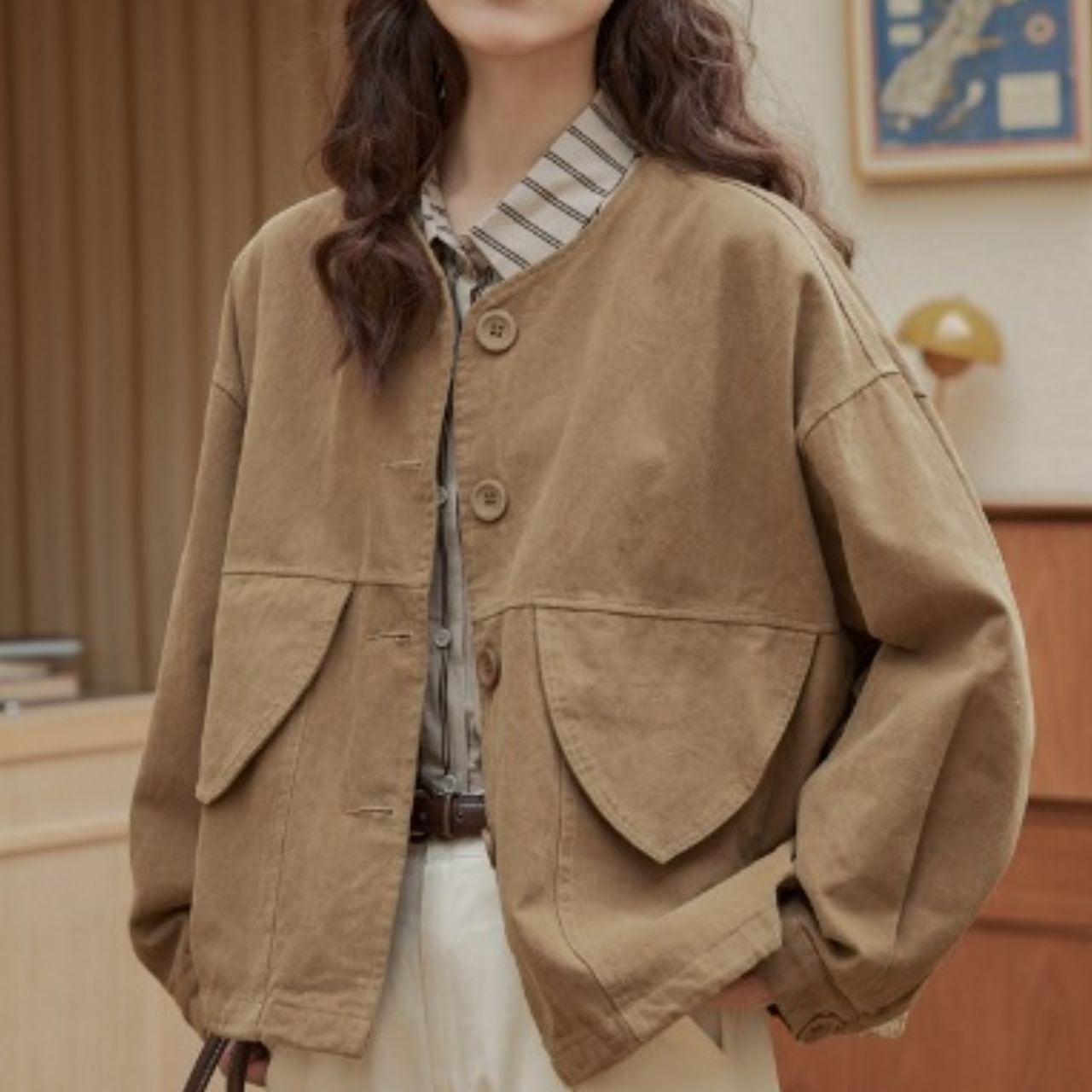 ヴィンテージ風 ショート丈ジャケット Ln00337