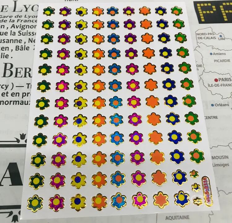 42 小さなお花たち レトロキラキラシール VCS-3116 VCS01