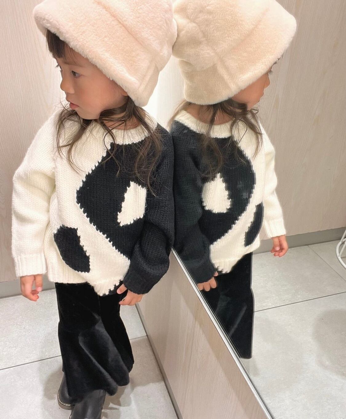 maed for mini】 PERKY POLAR BEAR KNITTED SWEATER | T.G.T.G. ROOM 
