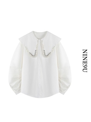 pearl bijou elegant blouse【NINE5454】