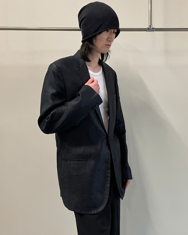 【00s helmut lang】linen single tailored jacket/ Kyoto store