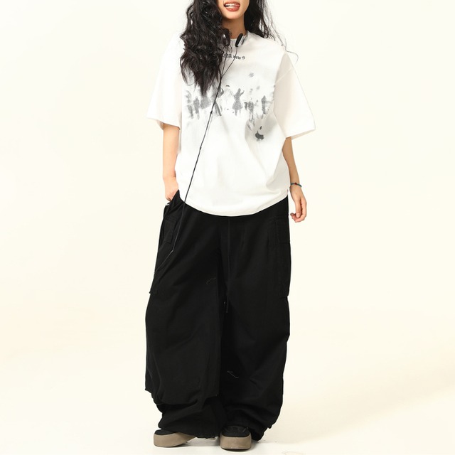 silhouette print short sleeve tee　シルエットプリント半袖ティー　J1119