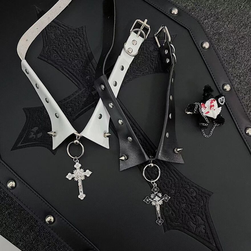 SEASONZ JKロリータ CRAZYGIRL チョーカー リベット クロス 十字架