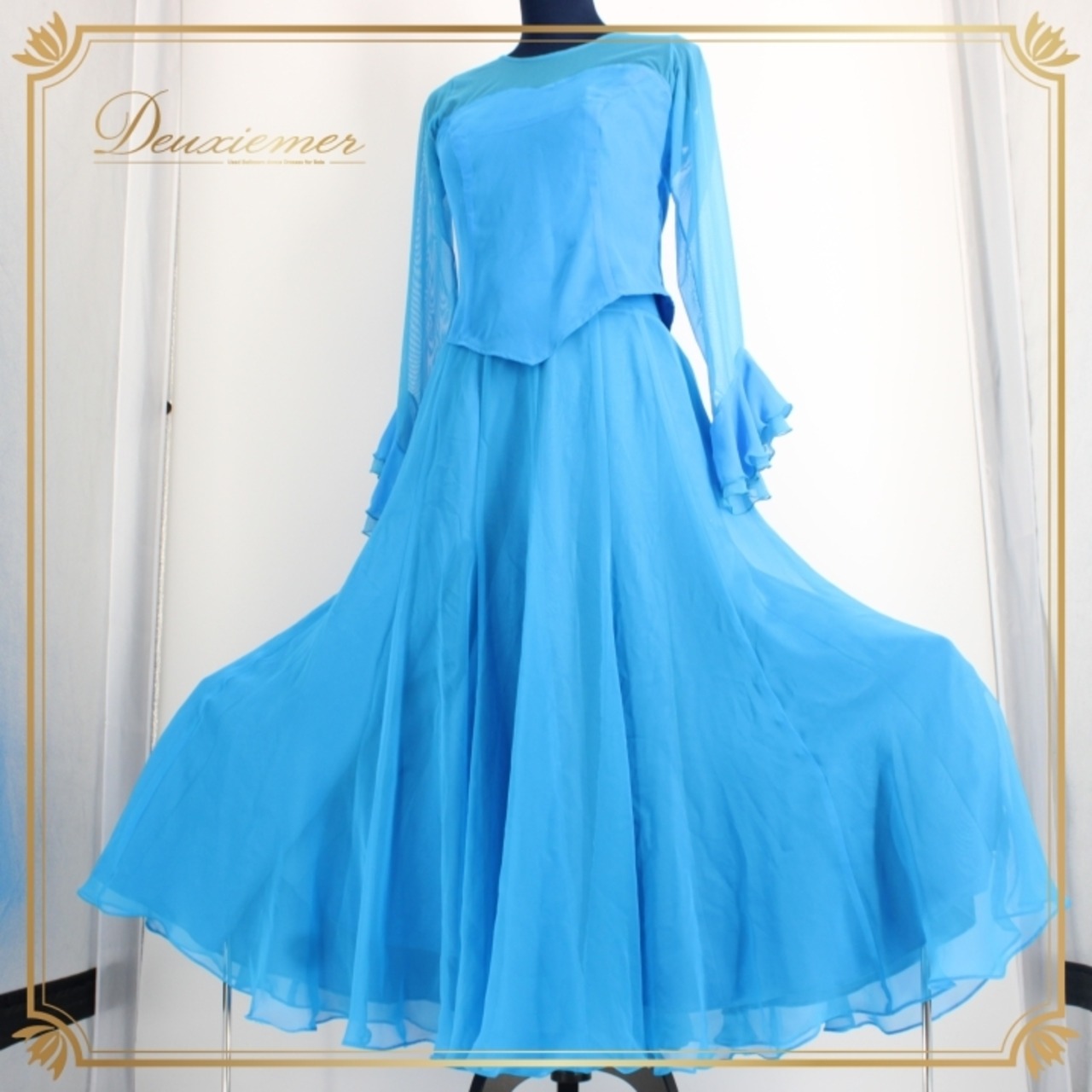 社交ダンス 衣装 スタンダード 上下セット セットアップ パーティ衣装 女性用 レディース オールシーズン Fantasy ファンタジー 水色 ブルー系 無地 シンプル ショーツ ジャケット ファスナー付き 軽量 体型カバー おしゃれ フェミニン 踊りやすい