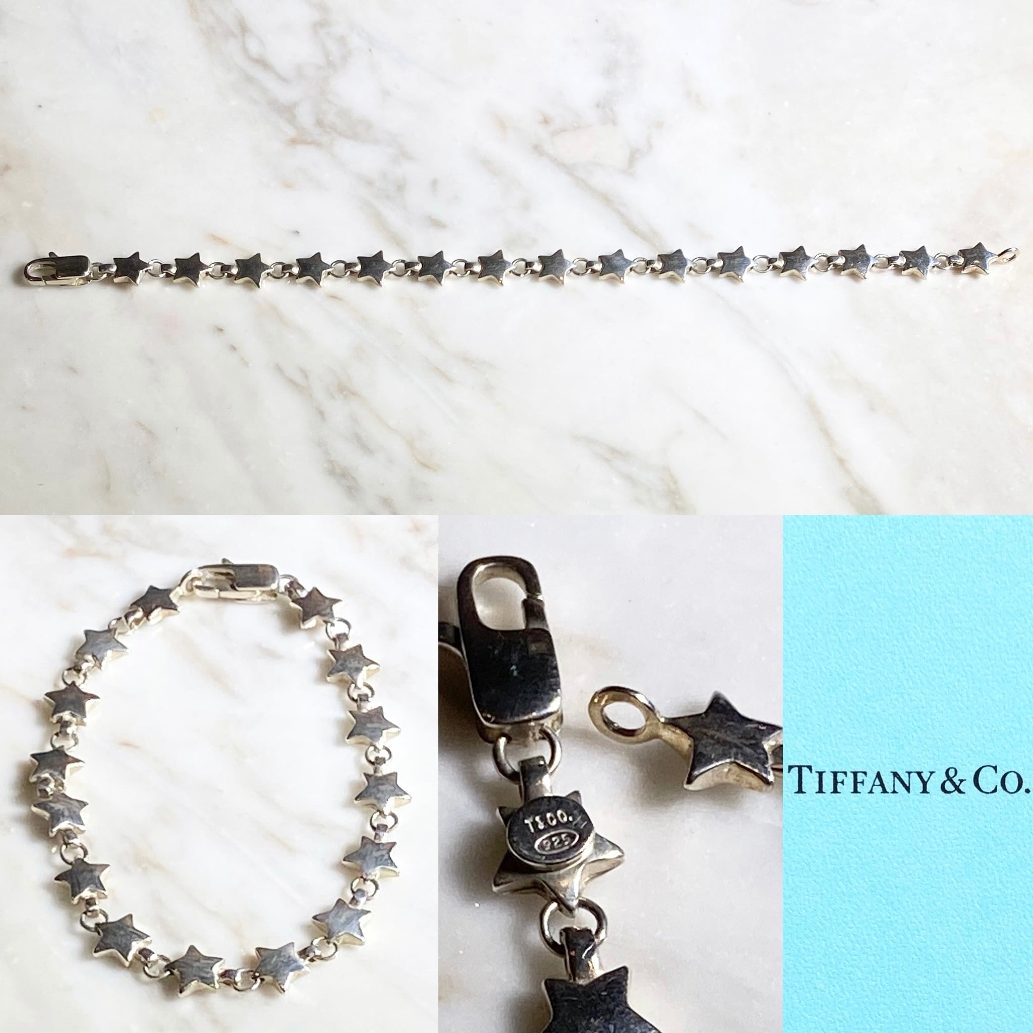 vintage TIFFANY silver star link bracelet “puff star” | NOIR ONLINE