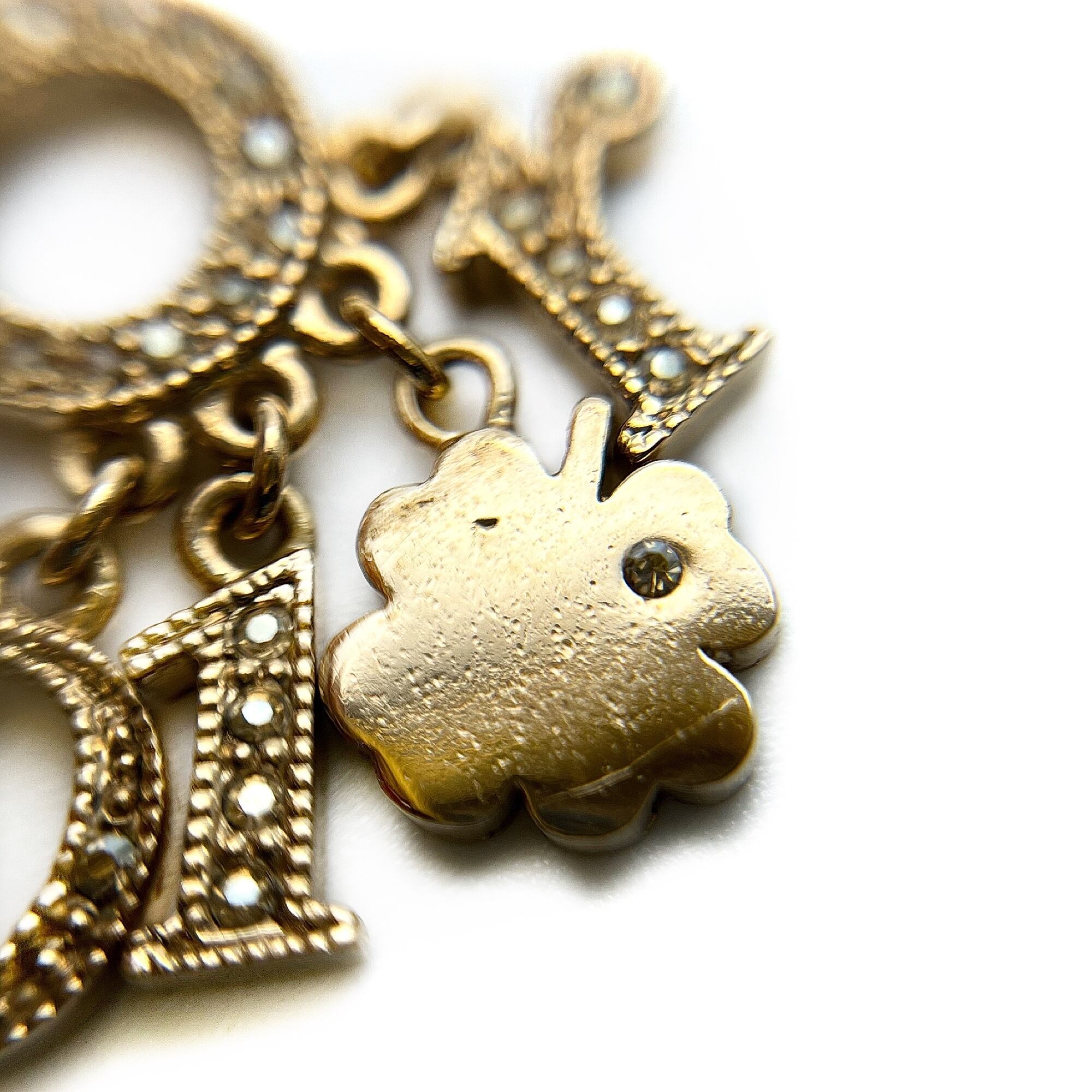 Christian Dior ディオール フラワー Dチャーム ラインストーン  