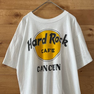 【Silver Fox】90s ハードロックカフェ ロゴ Tシャツ hardrock cafe cancun シングルステッチ Lサイズ US古着