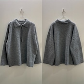 スキッパーオーバーKnit/ライトグレー