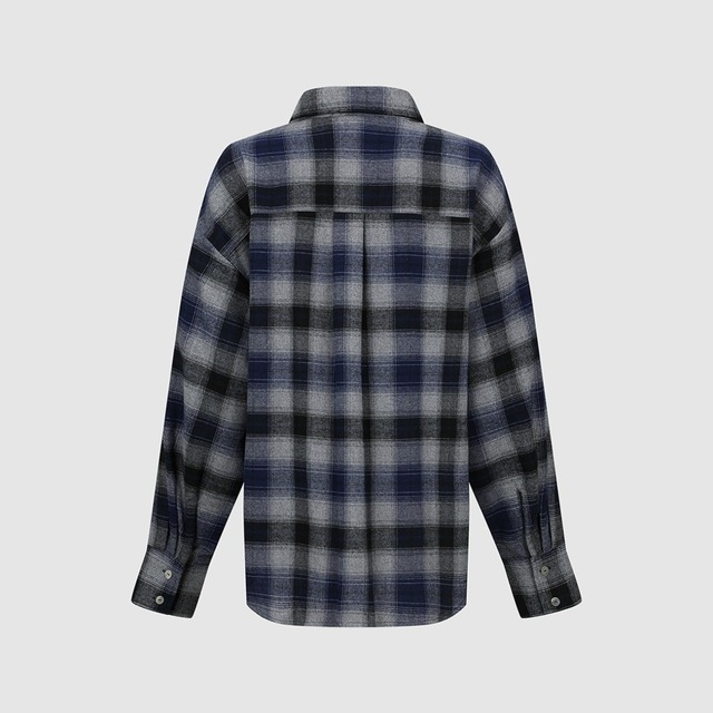 Loose fit check pattern shirt A00036