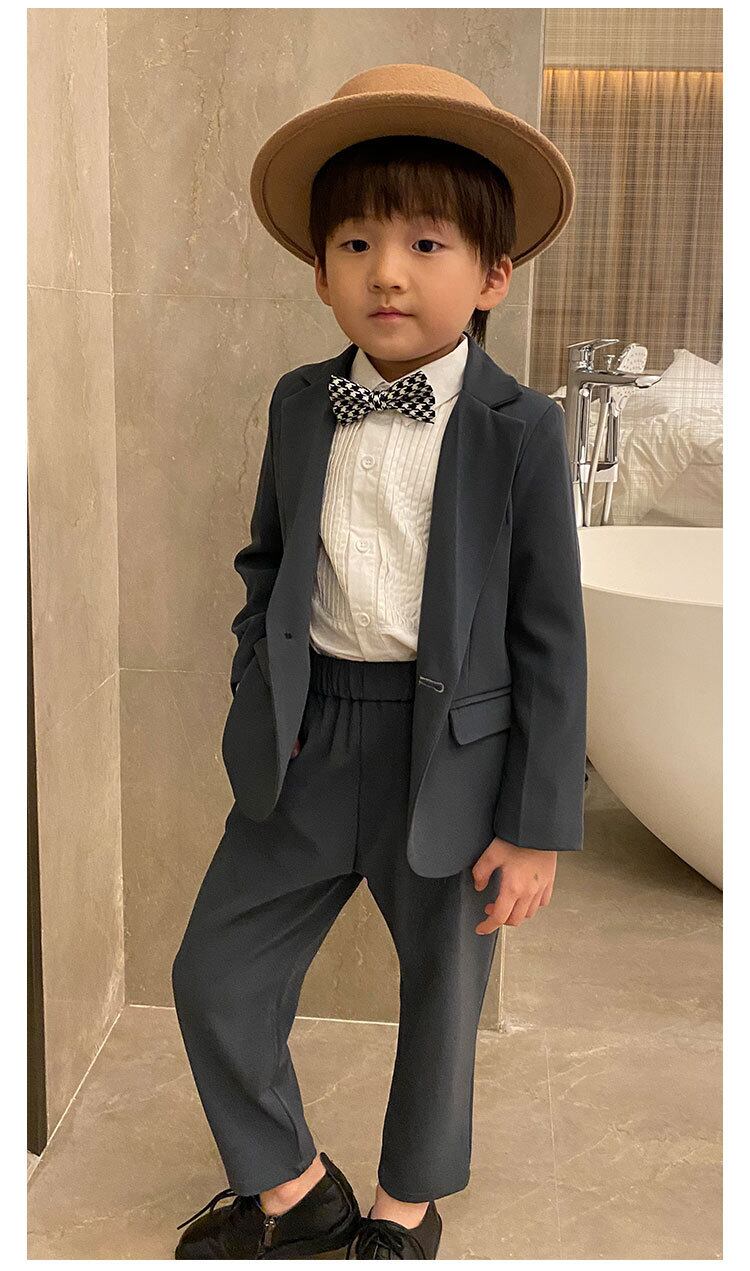 キッズ 男の子 スーツ セットアップ フォーマル 韓国 黒 110cm フォーマル 発表会 卒園式 入学式 ストレッチスーツセット