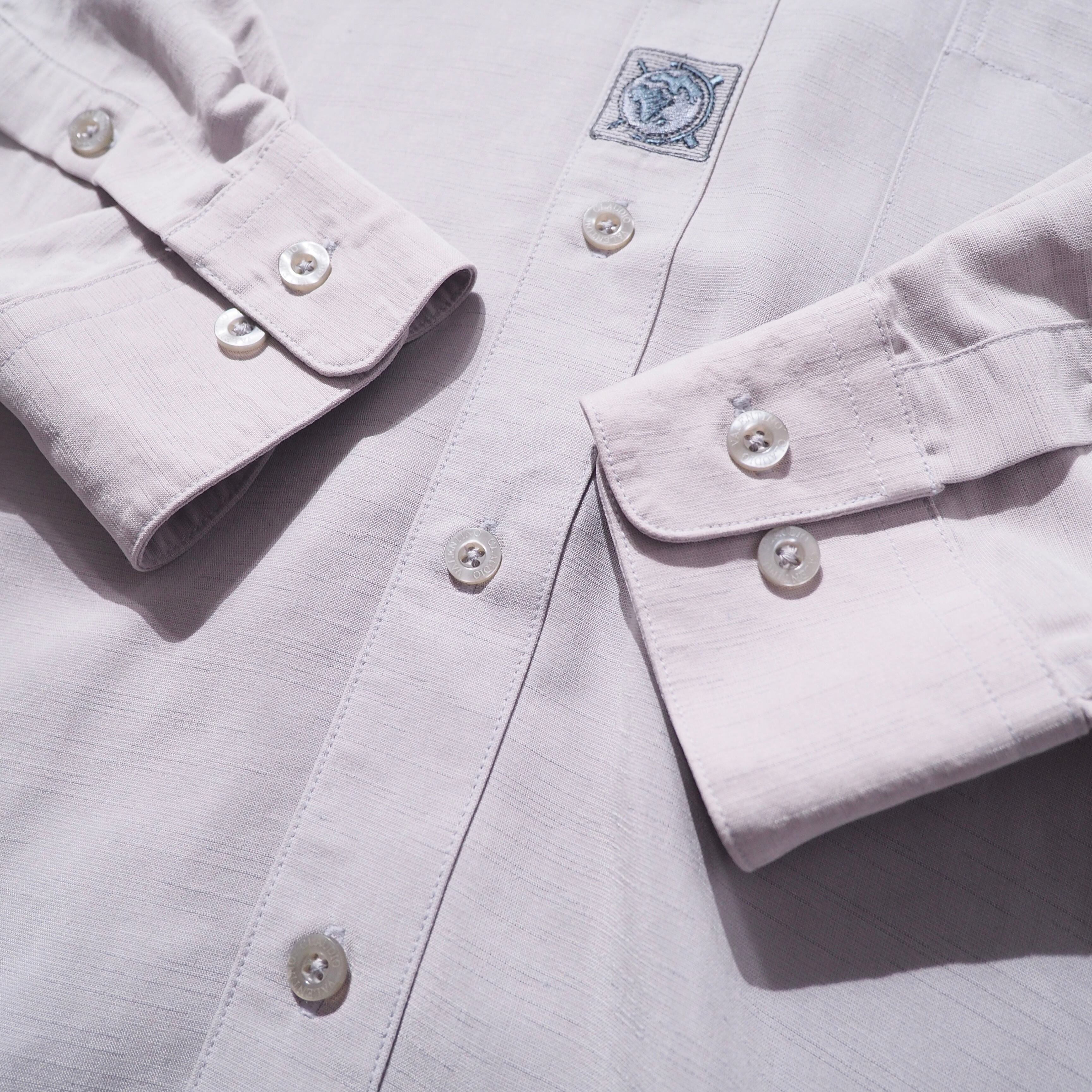 1990s Globe × Compass Embroidery Vintage Drape shirt