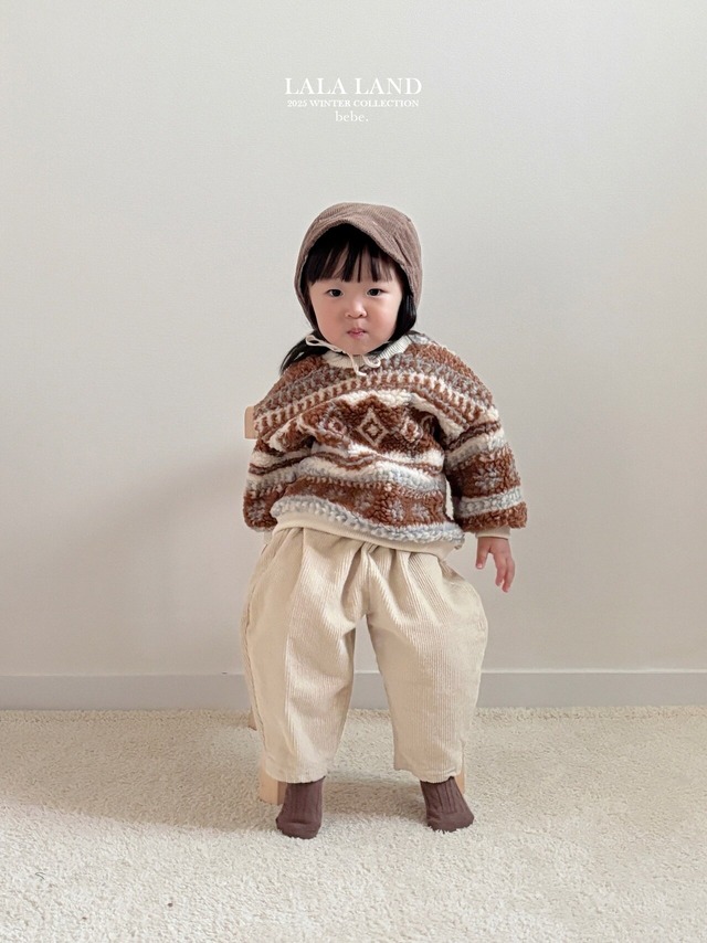予約⌇LALALAND / (bebe) fleece-lined corduroy pants