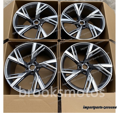 アウディ C7 RS6 RS7 22インチ グレー スタイル ホイール 22x9.5 オフセット25 4 個セット -BRN-11726★