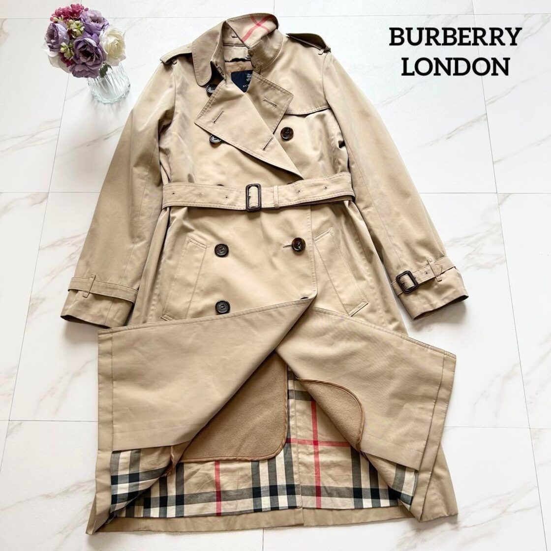 美品 バーバリーロンドン ライナー付き コットンギャバジン トレンチ  
