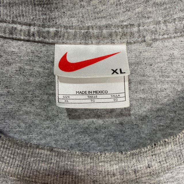 90s NIKE 白タグ　プリントロゴTシャツ　プリントTシャツ　グレー　XL