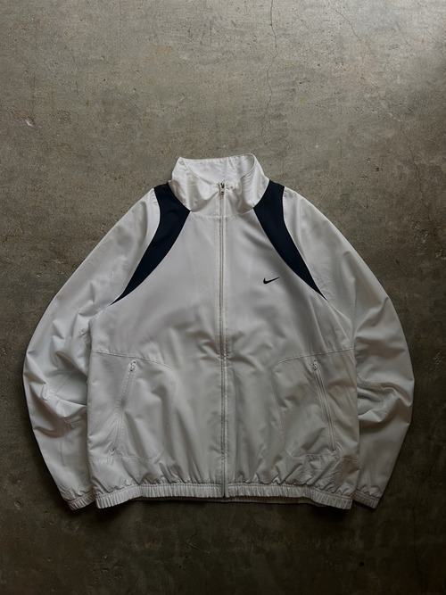 NIKE the athletic dept. フルジップ ナイロンジャケット L 白黒