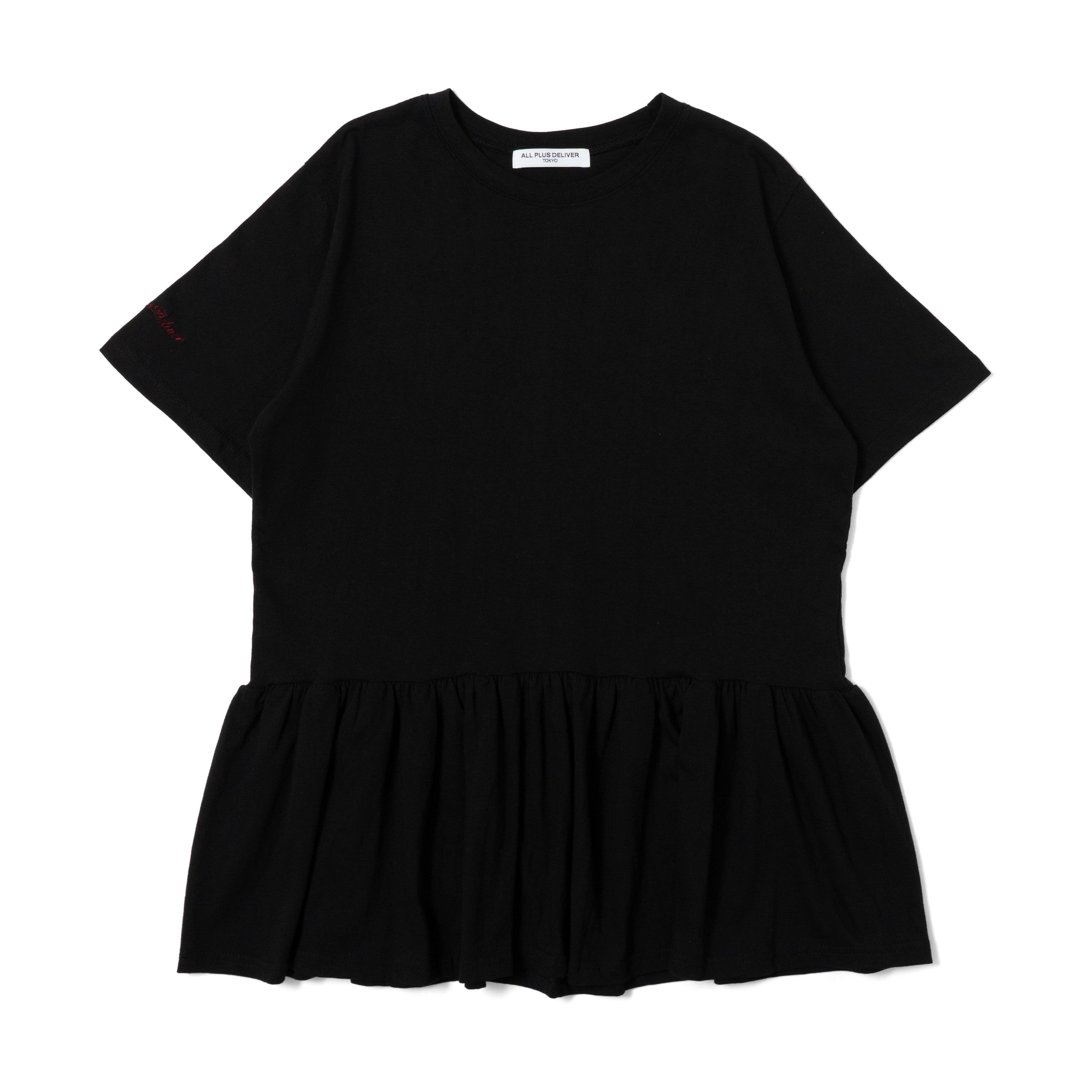 APD LOGO PEPLUM SS TEE / BLACK