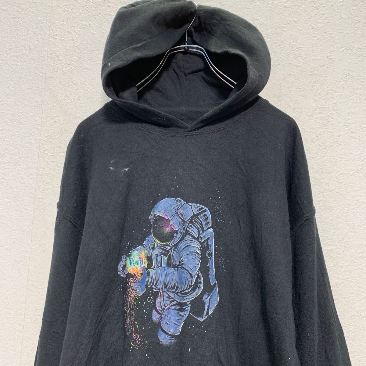 メンズ服タイダイ柄パーカーL 古着屋 ストリート系 青黒 アメリカ USED 