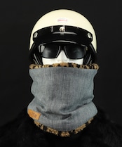 ROBIN NECK WARMER ソフトデニム&ブラウンレオパード