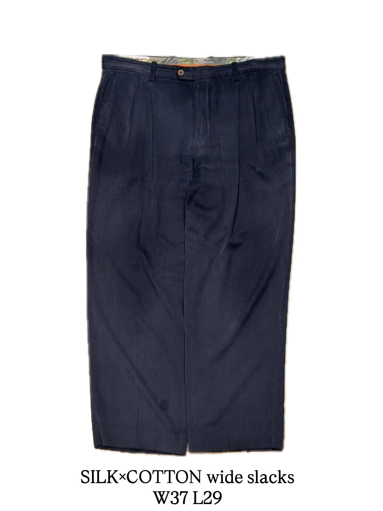 100% LINEN wide slacks 】 T. Harris London リネン パンツ