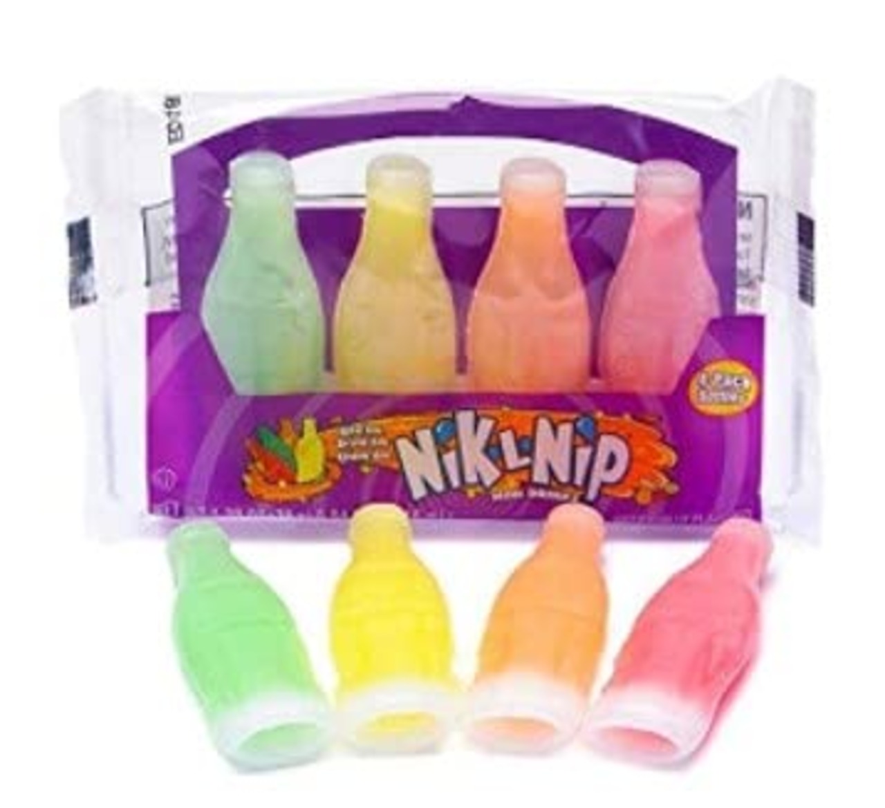 Nik-L-Nipニックルリップ ワックス ボトル キャンディー (オリジナル&サワー4個入 X 2袋))