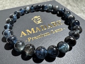 No.1708【S】ブラックスターアクアマリンブレスレット