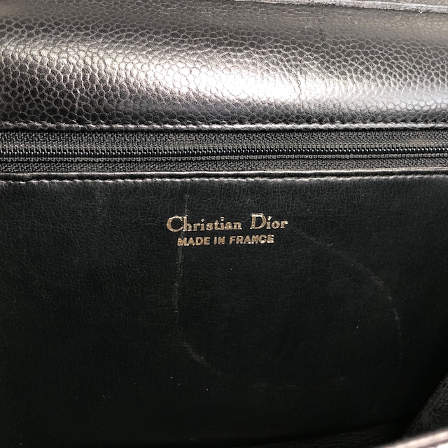 Christian Dior クリスチャン ディオール ショルダーバッグ ブラック CDロゴ レザー チェーン vintage ヴィンテージ オールド n5ndi6